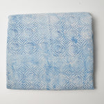 Light + Dark Blue Geometric Floral Woven Fabric - 45" x 98"