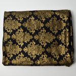 Black Knit Fabric with Elegant Gold Foil Print - 62" x 74"