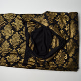 Black Knit Fabric with Elegant Gold Foil Print - 62" x 74"
