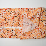 Orange Cherry Blossom Print Quilting Weight Woven Fabric - 44" x 108"
