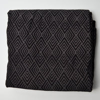 Black Geometric Burnout Velvet Knit Fabric - 64" x 82"