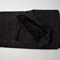 Black Geometric Burnout Velvet Knit Fabric - 64" x 82"