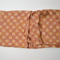 Terracotta + Yellow Geometric Silky Woven Fabric - 43" x 152"