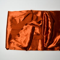 Burnt Orange Textured Flowy Satin Woven Fabric - 62" x 80"