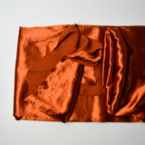 Burnt Orange Textured Flowy Satin Woven Fabric - 62" x 80"