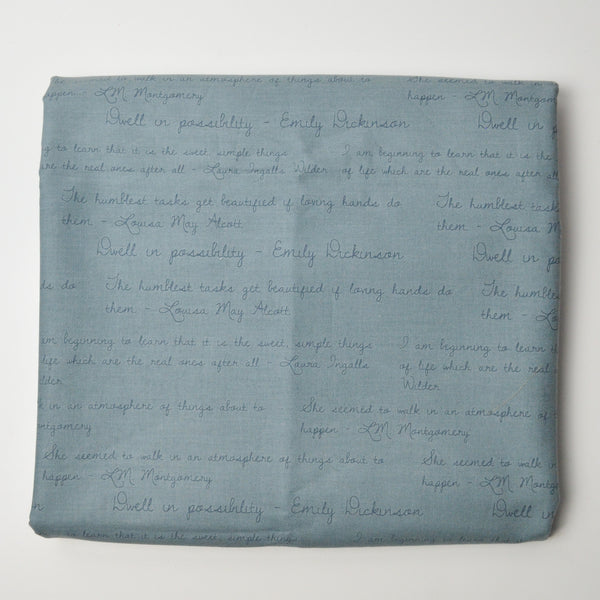 Sage Green + Quotes from Women Writers Print Moda Quilting Cotton Fabric - 44" x 128"