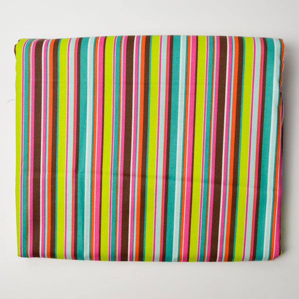 Bright Colorful Striped Quilting Weight Woven Fabric - 44" x 144"