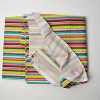Bright Colorful Striped Quilting Weight Woven Fabric - 44" x 144"