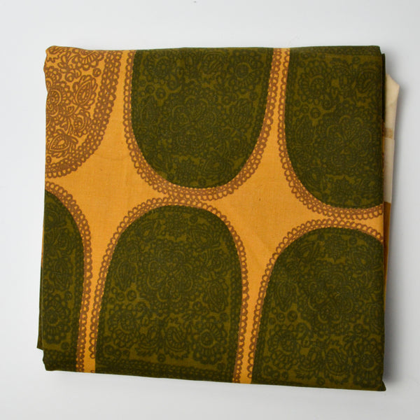 Green + Golden Yellow Maija Isola Marimekko Large Print Cotton Woven Fabric - 54" x 80"