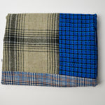 Blue + Brown Pieced Woolly Fabric - 28" x 60"
