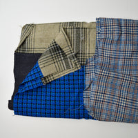 Blue + Brown Pieced Woolly Fabric - 28" x 60"