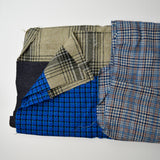 Blue + Brown Pieced Woolly Fabric - 28" x 60"
