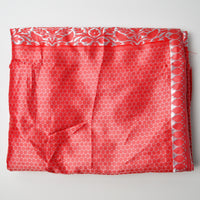 Red + Silver Silky Jacquard Woven Fabric - 46" x 228"