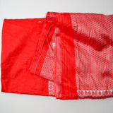 Red + Silver Silky Jacquard Woven Fabric - 46" x 228"