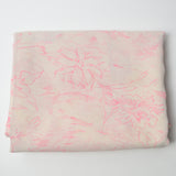 Off-White + Hot Pink Floral Print Flowy Chiffon Fabric - 44" x 188" (Small Stains)