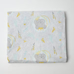 Gray Koala + Blue Ocean Print Quilting Weight Woven Fabric - 36" x 40"