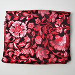 Black, Red + Metallic Pink Floral Jacquard Woven Fabric - 60" x 112"