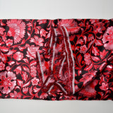 Black, Red + Metallic Pink Floral Jacquard Woven Fabric - 60" x 112"