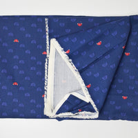 Navy Blue + Watermelon Print Woven Drapery Fabric - 60" x 110"