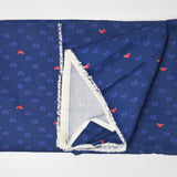 Navy Blue + Watermelon Print Woven Drapery Fabric - 60" x 110"