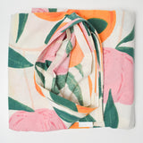 White, Pink + Orange Fruit Print Curtain - 72" x 72"