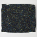 Black, Blue + Green Textured Tweed Woven Fabric - 58" x 62"