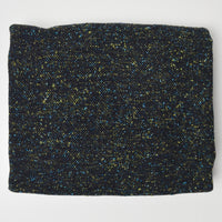 Black, Blue + Green Textured Tweed Woven Fabric - 58" x 62"