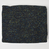 Black, Blue + Green Textured Tweed Woven Fabric - 58" x 62"