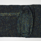 Black, Blue + Green Textured Tweed Woven Fabric - 58" x 62"