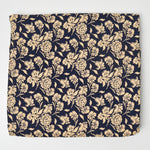 Black + Tan Floral Print Quilting Weight Woven Fabric - 42" x 110"