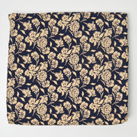 Black + Tan Floral Print Quilting Weight Woven Fabric - 42" x 110"