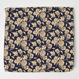 Black + Tan Floral Print Quilting Weight Woven Fabric - 42" x 110"