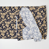 Black + Tan Floral Print Quilting Weight Woven Fabric - 42" x 110"