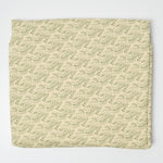 Tan + Olive Green Floral Print Quilting Weight Woven Fabric - 41" x 106"