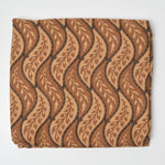 Brown Geometric Leaf Print Quilting Weight Woven Fabric - 43" x 112"