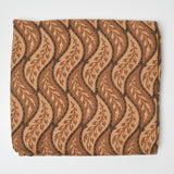 Brown Geometric Leaf Print Quilting Weight Woven Fabric - 43" x 112"