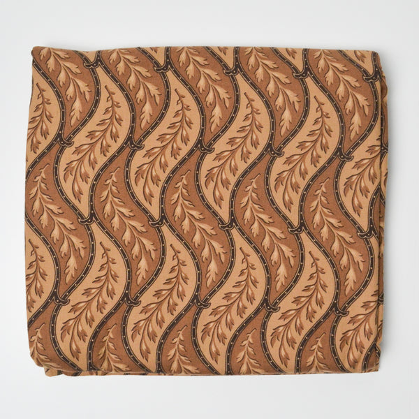 Brown Geometric Leaf Print Quilting Weight Woven Fabric - 43" x 112"