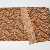 Brown Geometric Leaf Print Quilting Weight Woven Fabric - 43" x 112"