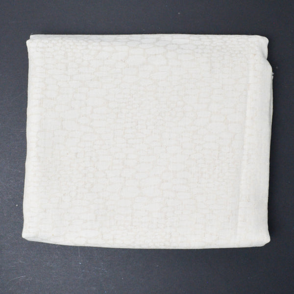 White + Unbleached Snakeskin Pattern Damask Woven Fabric - 58" x 78"