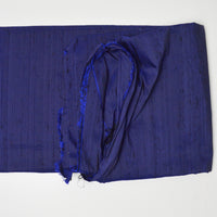 Navy Blue + Black Cross-Color Slub Silky Woven Fabric - 44" x 112"