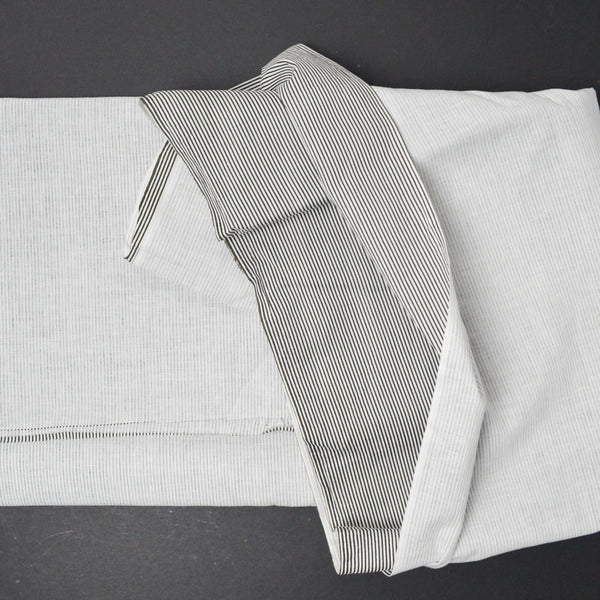 Black + White Striped Shirt Weight Woven Fabric - 56" x 124"