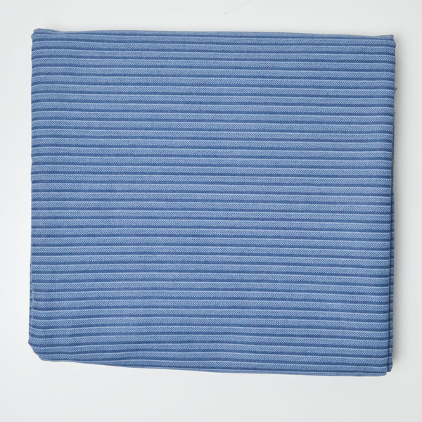 Blue Striped + Diagonal Stripe Print Woven Fabric - 60" x 88"