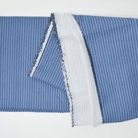 Blue Striped + Diagonal Stripe Print Woven Fabric - 60" x 88"