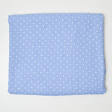 Light Blue + White Polka Dot Flowy Crepe Woven Fabric - 60" x 86"