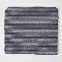 Gray, Brown + Navy Blue Striped Nubby Woven Fabric - 36" x 156"