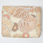 Beige + Brown Large Leaf Print Scotchgard-Coated Woven Drapery Fabric - 55" x 180"