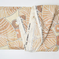 Beige + Brown Large Leaf Print Scotchgard-Coated Woven Drapery Fabric - 55" x 180"