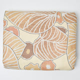 Beige + Brown Large Leaf Print Scotchgard-Coated Woven Drapery Fabric - 55" x 180"