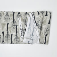 Gray Ghostly Tree + Dress Print Cotton + Steel Quilting Cotton Fabric - 44" x 72"