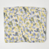 White, Yellow + Blue Abstract Print Lightweight Flowy Woven Fabric - 60" x 106"